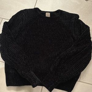 Black velvet sweater